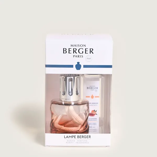 Lámpara Berger Spirale Rose con Perfume Éclat de Rhubarbe 250ml