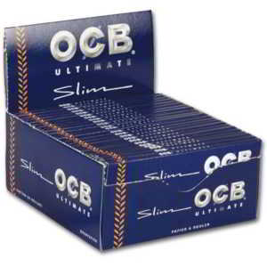 Caja Papel de liar OCB Ultimate Slim de 110 mm,papel ultrafino cada librito contiene 32 papelitos