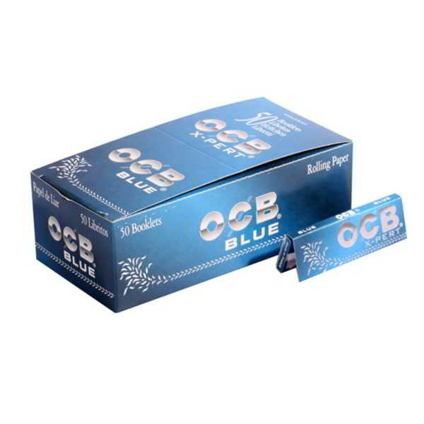 Caja de Papel de Liar OCB X-pert Azul Corto de 70 mm. Contiene 60 hojas de papel para fumar