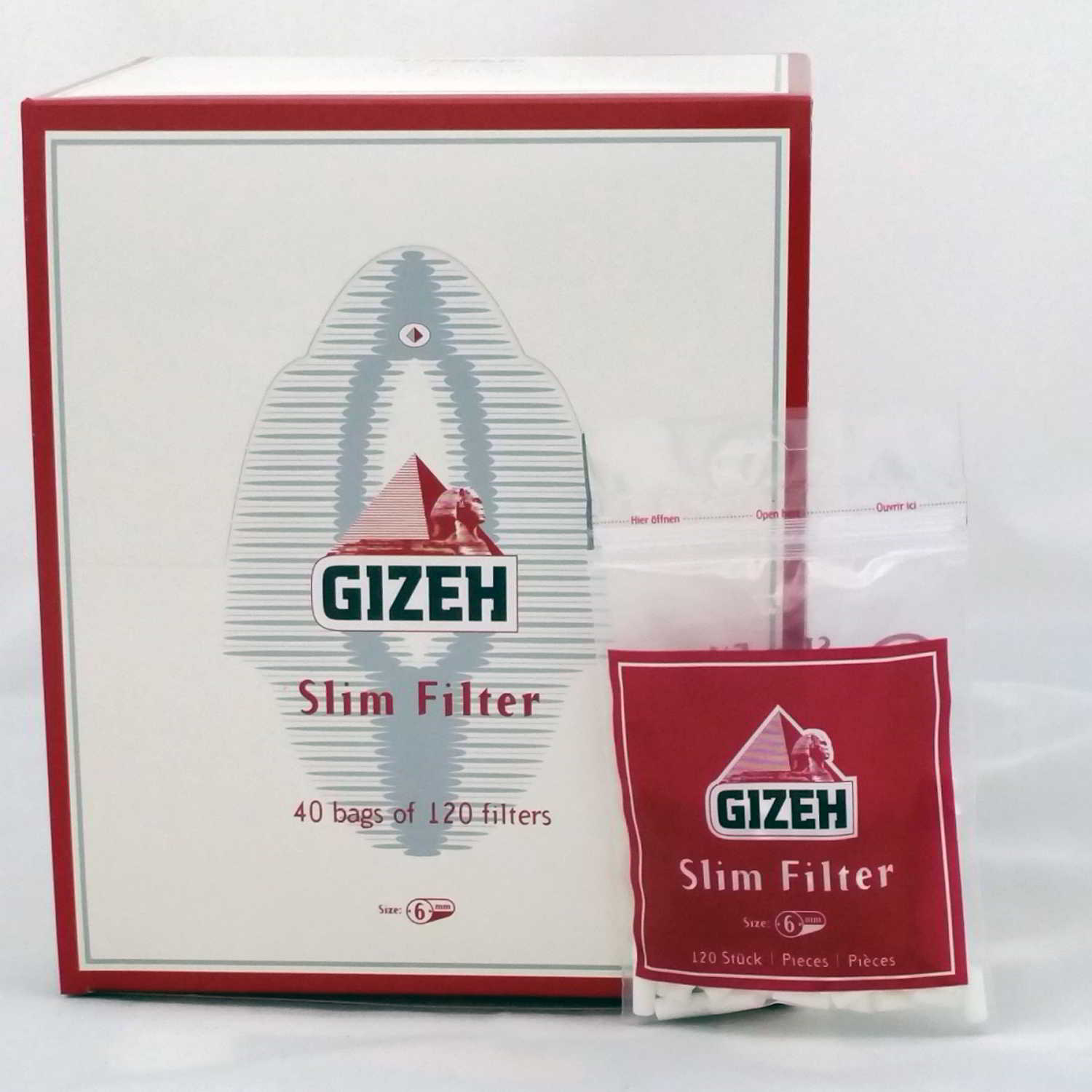 Caja de 40 Filtros GIZEH Slim 6 mm