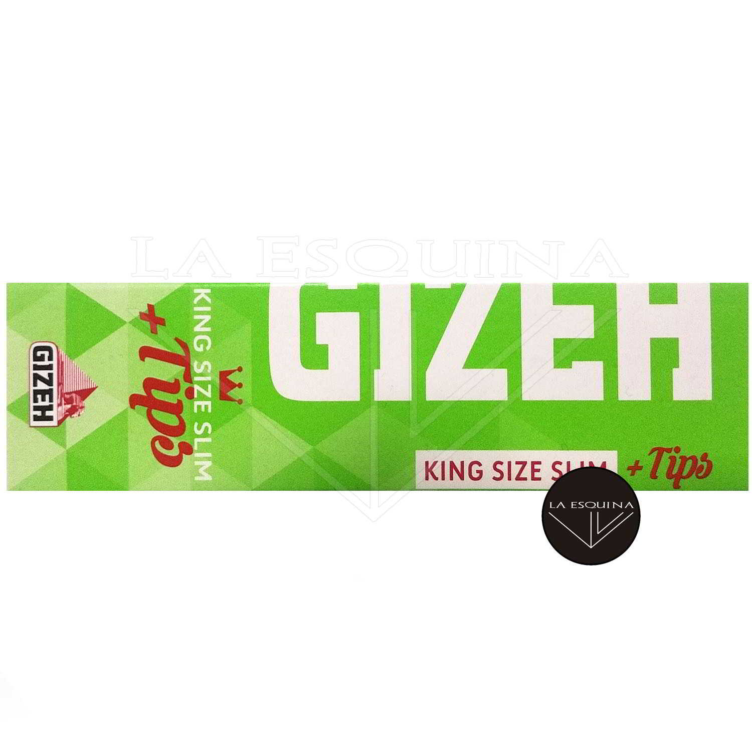 Papel GIZEH Verde Largo + Tips 110mm
