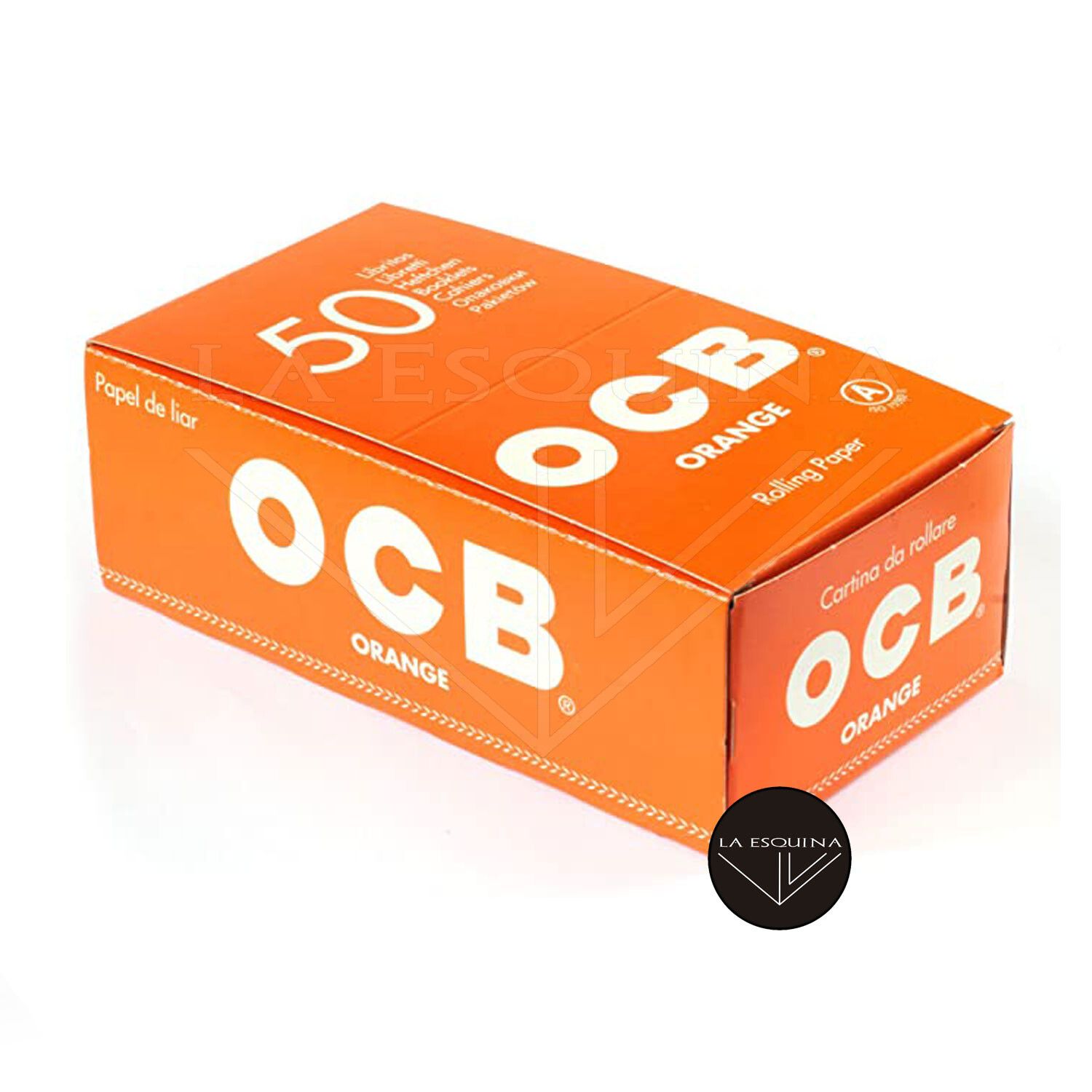 Caja de 50 Papel OCB Naranja Corto 70 mm