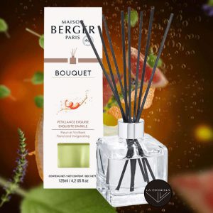 Bouquet Perfumado Cubo Pétillance Exquise 125ml,varillas con aroma a ralladura de pomelo