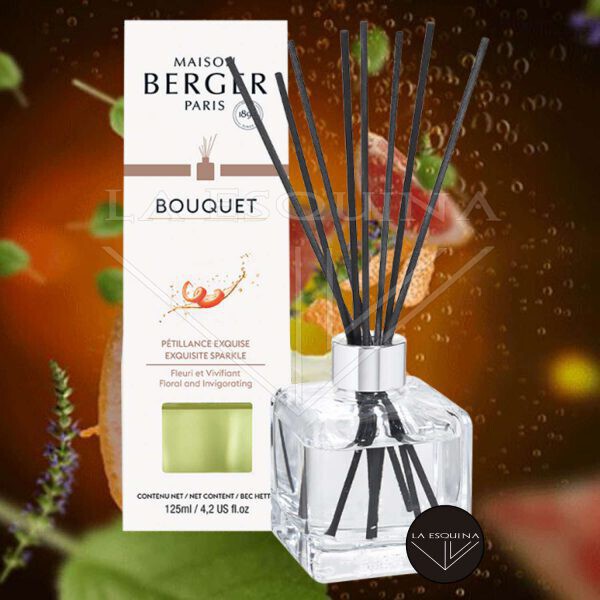 Bouquet Perfumado Cubo Pétillance Exquise 125ml,varillas con aroma a ralladura de pomelo