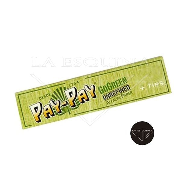 Papel de Liar PAY-PAY Gogreen Unrefined 1/4 78mm + Tips