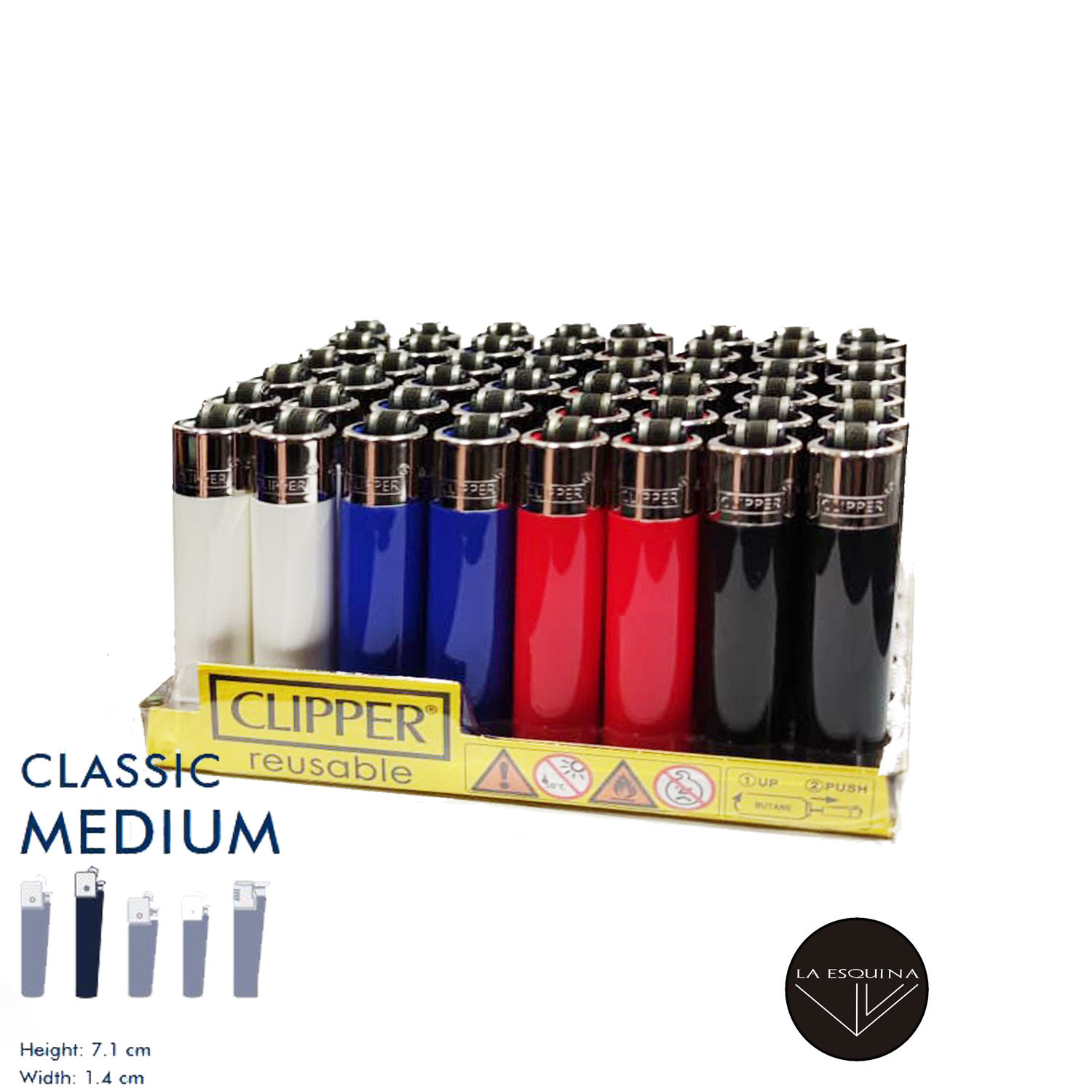 Clipper Encendedor de 48 unidades, surtido sólido, encendedor seguro de  butano Clipper - Encendedores recargables en varios colores - Vela