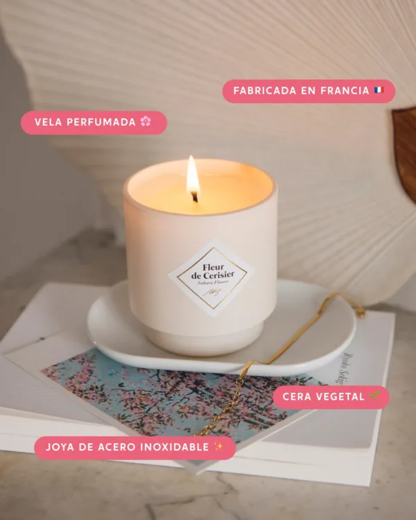 VELA Con Joya a Elegir MY JOLIE CANDLE Fleur de Cerisier