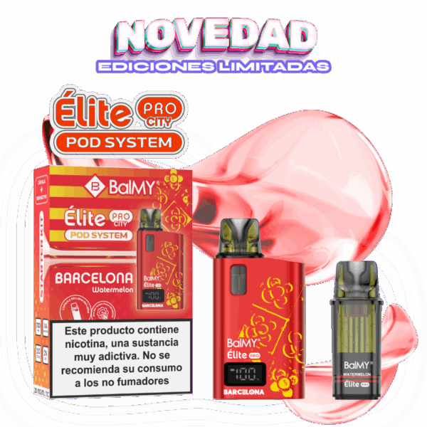 Pod Desechable BALMY Elite Pro City Barcelona Watermelon