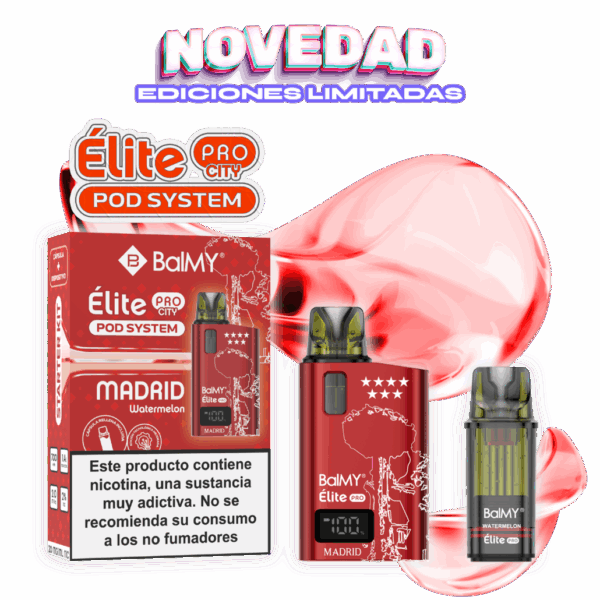 Pod Desechable BALMY Elite Pro City Madrid Watermelon
