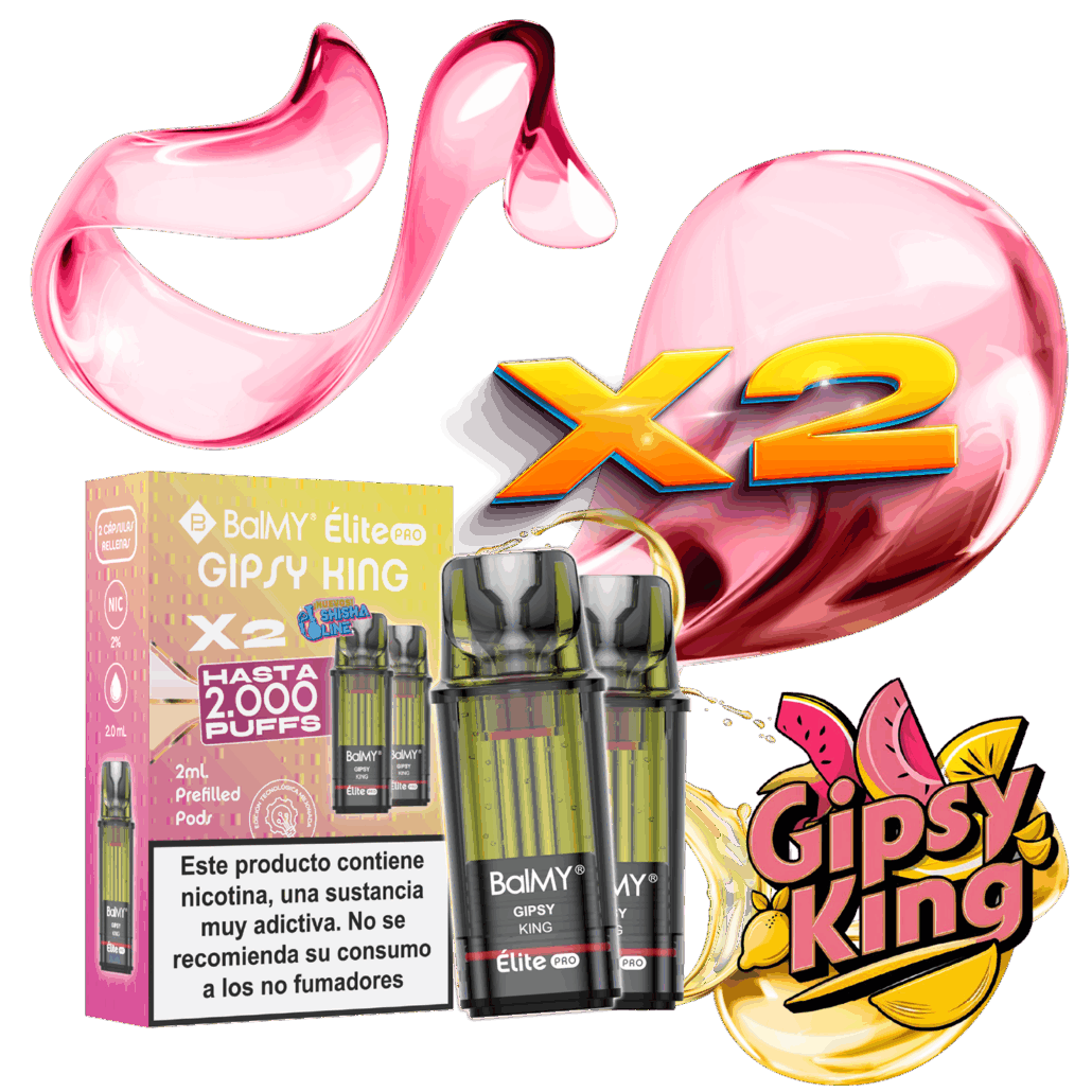 Pack de 2 Recargas BALMY Elite Pro Gipsy King Shisha Line