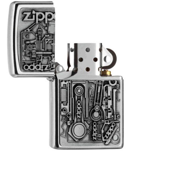Encendedor Zippo Motor Parts Emblem 3D | Relieve Mecánico de Motor