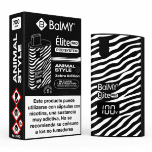 Pod Desechable BALMY Elite Pro Animal Style Zebra Edition | Dispositivo Sin Cápsula