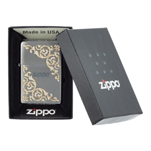 Encendedor Zippo 200 Vintage Floral | Aluminio Cepillado con Relieve de Celosía