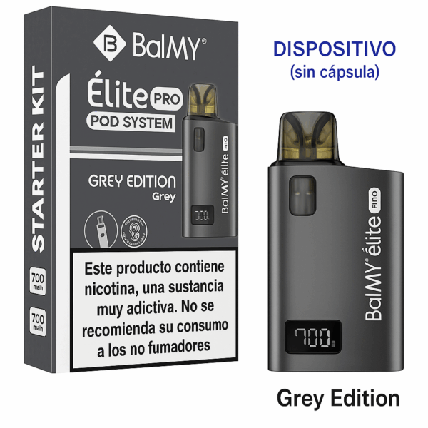 Pod Desechable BALMY Elite Pro Grey Edition | Dispositivo Sin Cápsula