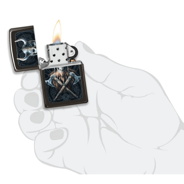 Encendedor Zippo Anne Stokes | Diseño Vikingo Calavera con Hachas Cruzadas