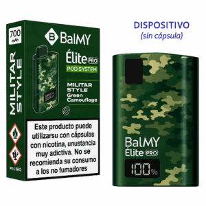 Pod Desechable BALMY Elite Pro Militar Style Green Camuflage | Dispositivo Sin Cápsula