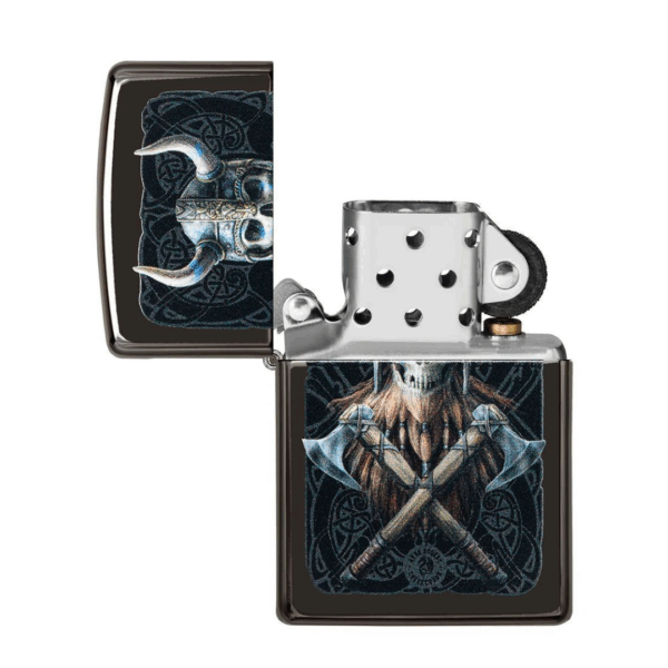 Encendedor Zippo Anne Stokes | Diseño Vikingo Calavera con Hachas Cruzadas