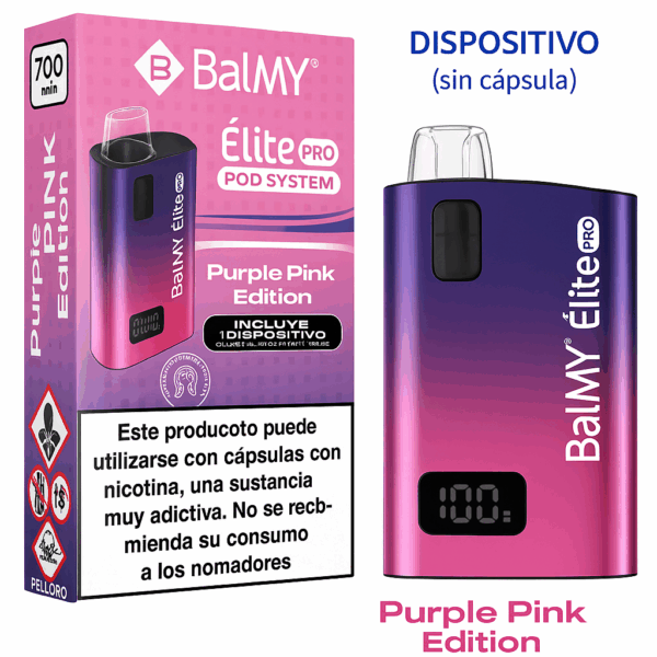 Pod Desechable BALMY Elite Pro Purple Pink Edition | Dispositivo Sin Cápsula