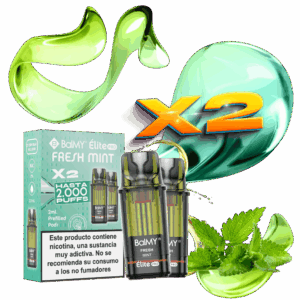 Pack de 2 Recargas Para Pod Desechable BALMY Elite Pro Fresh Mint