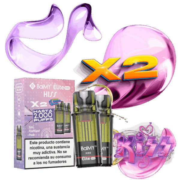 Pack de 2 Recargas Para Pod Desechable BALMY Elite Pro Kiss