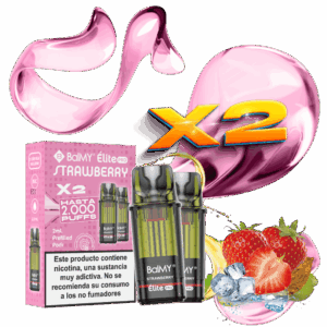 Pack de 2 Recargas Para Pod Desechable BALMY Elite Pro Strawberry