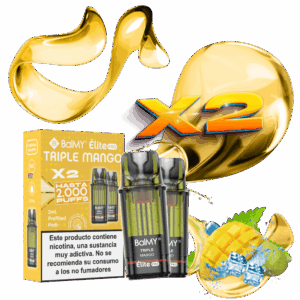 Pack de 2 Recargas Pod Desechable BALMY Elite Pro Triple Mango