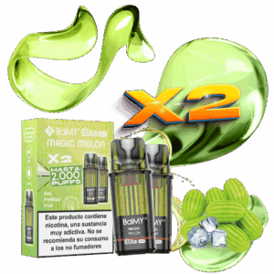 Pack de 2 Recargas Pod Desechable BALMY Elite Pro Magic Melon