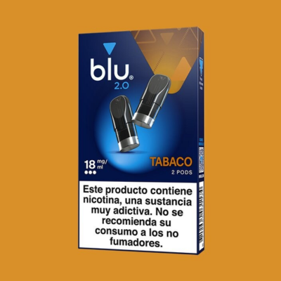 Recambios Blu 2.0 Tabaco 18mg/ml 2 Pods Hasta 2600 Caladas