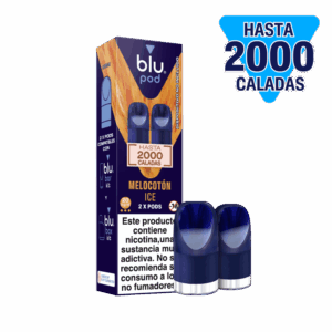 Blu Kit Melocoton Recarga 2 Pods Compatibles Blu Bar y Blu Box Hasta 2000 Caladas