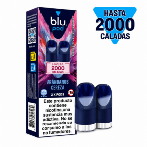 Blu Kit Pods Arándanos Cereza 2 Pods Compatibles Blu Bar y Blu Box Hasta 2000 Caladas