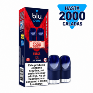 Blu Kit Fresa Ice Recarga 2 Pods Compatibles Blu Bar y Blu Box Hasta 2000 Caladas