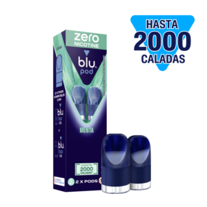 Blu Kit Pods Menta Zero Nicotina 2 Pods Compatibles Blu Bar y Blu Box Hasta 2000 Caladas