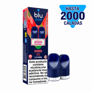 Blu Kit Sandía Ice Recarga 2 Pods Blu Bar y Blu Box Hasta 2000 Caladas