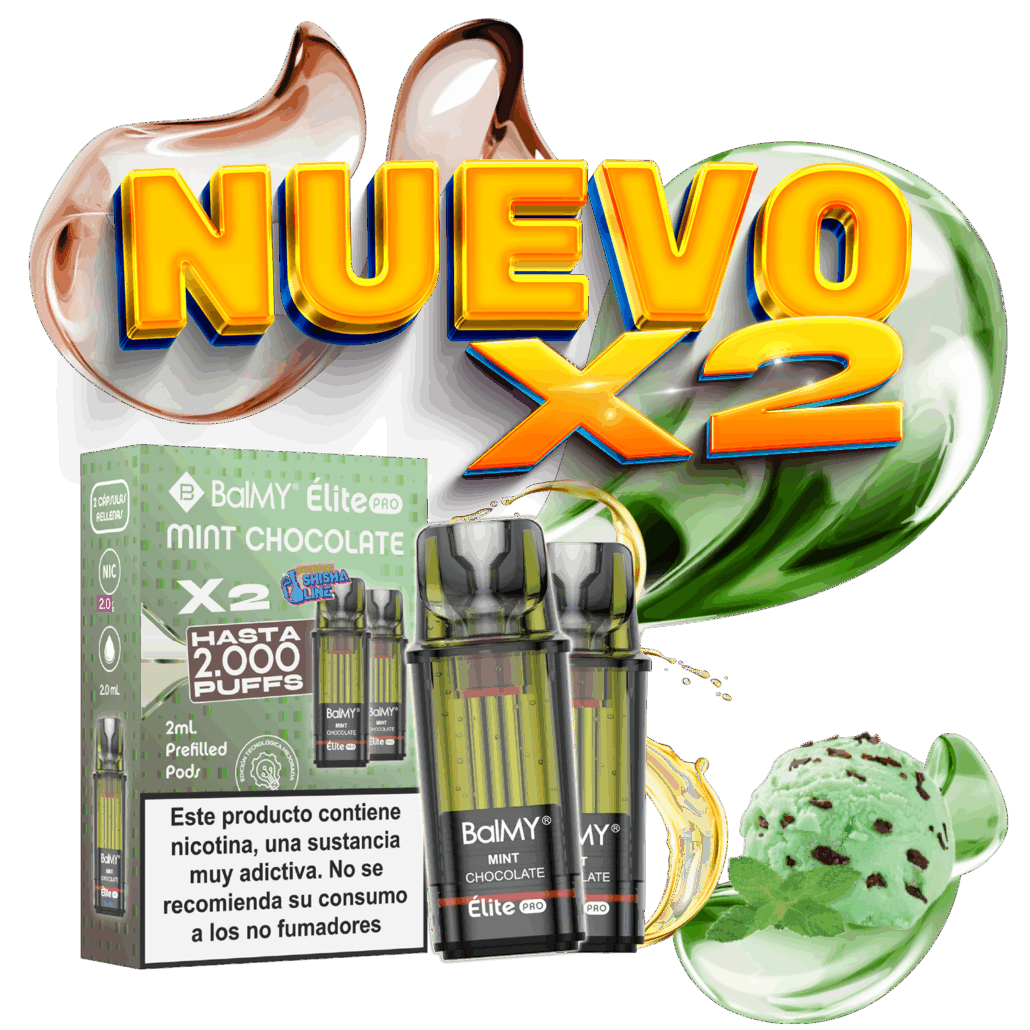 Pack de 2 Recargas Pod Desechable BALMY Elite Pro Mint Chocolate