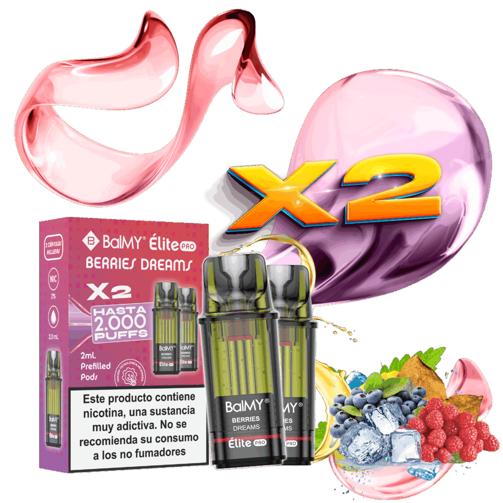 Pack de 2 Recargas Para Pod Desechable BALMY Elite Pro Berries Dreams