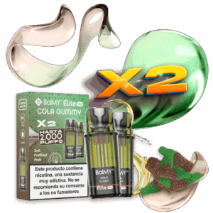 Pack de 2 Recargas Para Pod Desechable BALMY Elite Pro Cola Gummy
