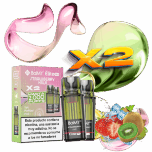 Pack de 2 Recargas Para Pod Desechable BALMY Elite Pro Strawberry Kiwi